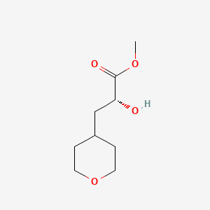 molecular formula C9H16O4 B572045 (R)-methyl 2-hydroxy-3-(tetrahydro-2H-pyran-4-yl)propanoate CAS No. 1207447-41-3