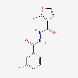 molecular formula C13H11FN2O3 B5720456 N'-(3-fluorobenzoyl)-2-methylfuran-3-carbohydrazide 