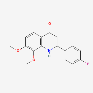 molecular formula C17H14FNO3 B572048 2-(4-Fluorophenyl)-7,8-dimethoxyquinolin-4(1H)-one CAS No. 1254973-33-5