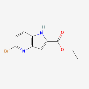 molecular formula C10H9BrN2O2 B572049 Ethyl 5-bromo-1H-pyrrolo[3,2-B]pyridine-2-carboxylate CAS No. 1255098-82-8