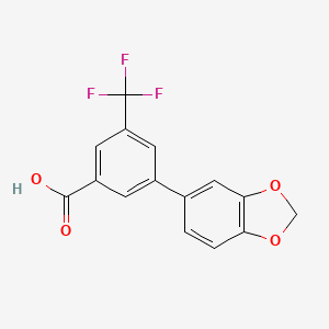 molecular formula C15H9F3O4 B572051 3-(3,4-Methylenedioxyphenyl)-5-trifluoromethylbenzoic acid CAS No. 1261931-67-2