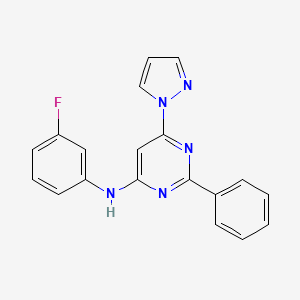 molecular formula C19H14FN5 B5720551 N-(3-fluorophenyl)-2-phenyl-6-pyrazol-1-ylpyrimidin-4-amine 