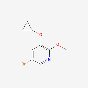 molecular formula C9H10BrNO2 B572057 5-Bromo-3-cyclopropoxy-2-methoxypyridine CAS No. 1243318-48-0