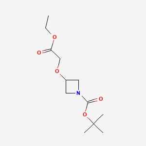 molecular formula C12H21NO5 B572062 tert-Butyl 3-(2-ethoxy-2-oxoethoxy)azetidine-1-carboxylate CAS No. 1227381-84-1
