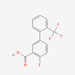 molecular formula C14H8F4O2 B572064 2-Fluoro-5-(2-trifluoromethylphenyl)benzoic acid CAS No. 1261772-06-8