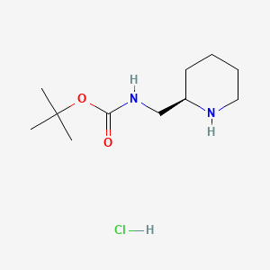 molecular formula C11H23ClN2O2 B572066 (R)-tert-Butyl (piperidin-2-ylmethyl)carbamate hydrochloride CAS No. 1217703-50-8