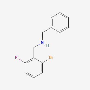 molecular formula C14H13BrFN B572068 1-Bromo-3-fluoro-2-(benzylaminomethyl)benzene CAS No. 1355247-98-1