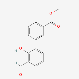 molecular formula C15H12O4 B572070 2-Formyl-6-(3-methoxycarbonylphenyl)phenol CAS No. 1258625-58-9