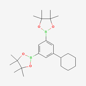 molecular formula C24H38B2O4 B572072 2,2'-(5-Cyclohexyl-1,3-phenylene)bis(4,4,5,5-tetramethyl-1,3,2-dioxaborolane) CAS No. 1256360-40-3
