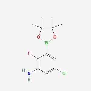 molecular formula C12H16BClFNO2 B572097 5-氯-2-氟-3-(4,4,5,5-四甲基-1,3,2-二氧杂硼环-2-基)苯胺 CAS No. 1269232-96-3