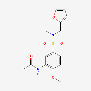 molecular formula C15H18N2O5S B5721045 N-(5-{[(furan-2-yl)methyl](methyl)sulfamoyl}-2-methoxyphenyl)acetamide 