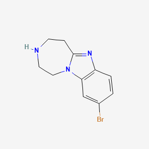 molecular formula C11H12BrN3 B572105 9-Bromo-2,3,4,5-tetrahydro-1H-benzo[4,5]imidazo[1,2-d][1,4]diazepine CAS No. 1239879-72-1