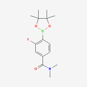 molecular formula C15H21BFNO3 B572107 3-Fluoro-N,N-dimethyl-4-(tetramethyl-1,3,2-dioxaborolan-2-yl)benzamide CAS No. 1351502-31-2