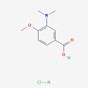 molecular formula C10H14ClNO3 B572108 3-(Dimethylamino)-4-methoxybenzoic acid hydrochloride CAS No. 1253850-61-1