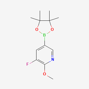 molecular formula C12H17BFNO3 B572109 3-Fluoro-2-methoxy-5-(4,4,5,5-tetramethyl-1,3,2-dioxaborolan-2-yl)pyridine CAS No. 1310384-35-0