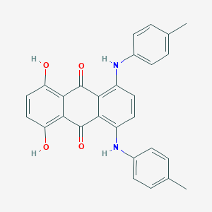 molecular formula C28H22N2O4 B057211 9,10-Anthracenedione, 1,4-dihydroxy-5,8-bis[(4-methylphenyl)amino]- CAS No. 23941-48-2
