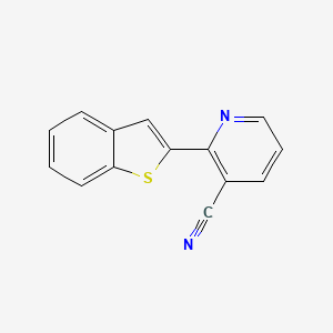 molecular formula C14H8N2S B572113 2-(1-Benzothiophen-2-yl)pyridine-3-carbonitrile CAS No. 1365271-71-1