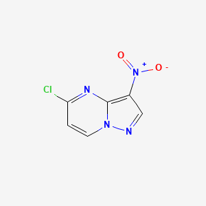 molecular formula C6H3ClN4O2 B572117 5-Chloro-3-nitropyrazolo[1,5-A]pyrimidine CAS No. 1363380-51-1