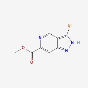molecular formula C8H6BrN3O2 B572120 Methyl 3-bromo-1H-pyrazolo[4,3-c]pyridine-6-carboxylate CAS No. 1206979-28-3