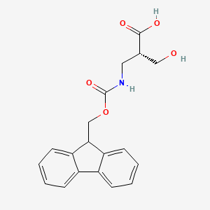 molecular formula C19H19NO5 B572123 (S)-3-((((9H-Fluoren-9-yl)methoxy)carbonyl)amino)-2-(hydroxymethyl)propanoic acid CAS No. 1217768-32-5