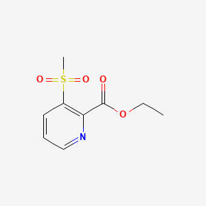 molecular formula C9H11NO4S B572125 Ethyl 3-(methylsulfonyl)picolinate CAS No. 1256633-19-8