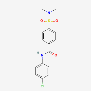 molecular formula C15H15ClN2O3S B5721269 N-(4-chlorophenyl)-4-(dimethylsulfamoyl)benzamide 