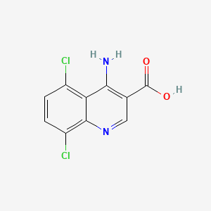 molecular formula C10H6Cl2N2O2 B572127 4-Amino-5,8-dichloroquinoline-3-carboxylic acid CAS No. 1242260-63-4