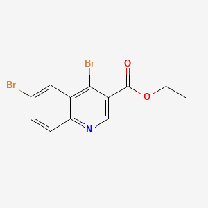 molecular formula C12H9Br2NO2 B572132 Ethyl 4,6-dibromoquinoline-3-carboxylate CAS No. 1242260-51-0