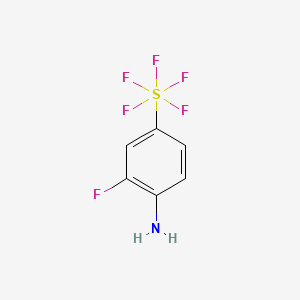 molecular formula C6H5F6NS B572140 2-Fluoro-4-(pentafluorosulfur)aniline CAS No. 1240257-25-3