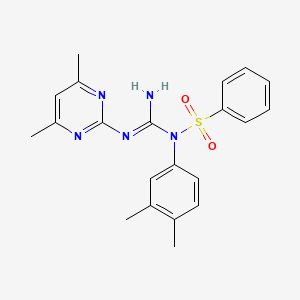 molecular formula C21H23N5O2S B5721409 N'-(BENZENESULFONYL)-N'-(3,4-DIMETHYLPHENYL)-N-(4,6-DIMETHYLPYRIMIDIN-2-YL)GUANIDINE 