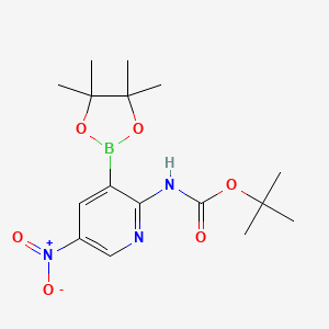 tert-Butyl (5-nitro-3-(4,4,5,5-tetramethyl-1,3,2-dioxaborolan-2-yl)pyridin-2-yl)carbamate