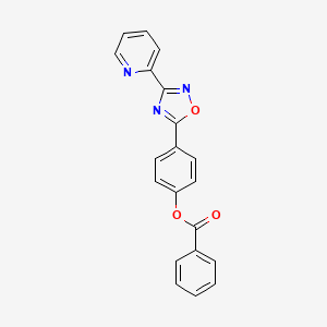 molecular formula C20H13N3O3 B5721631 4-[3-(2-pyridinyl)-1,2,4-oxadiazol-5-yl]phenyl benzoate 