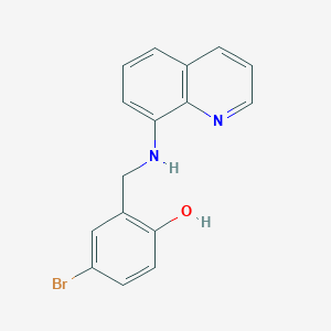 molecular formula C16H13BrN2O B5721649 4-Bromo-2-[(quinolin-8-ylamino)methyl]phenol 