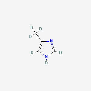 molecular formula C4H6N2 B572167 1,2,5-Trideuterio-4-(trideuteriomethyl)imidazole CAS No. 1219804-79-1