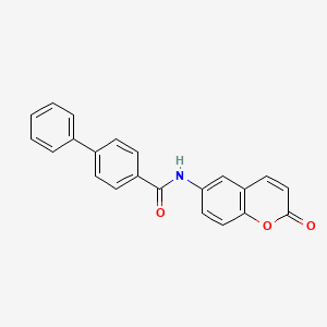 molecular formula C22H15NO3 B5721738 N-(2-oxo-2H-chromen-6-yl)biphenyl-4-carboxamide 