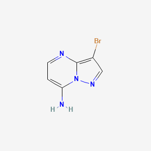 molecular formula C6H5BrN4 B572175 3-Bromopyrazolo[1,5-a]pyrimidin-7-amine CAS No. 1273577-17-5
