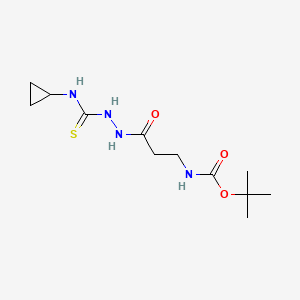molecular formula C12H22N4O3S B572178 tert-Butyl (3-(2-(cyclopropylcarbamothioyl)hydrazinyl)-3-oxopropyl)carbamate CAS No. 1359703-88-0
