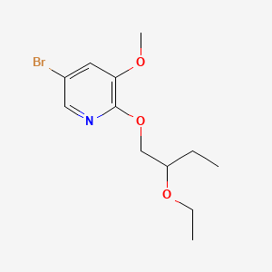 molecular formula C12H18BrNO3 B572179 5-Bromo-2-(2-ethoxybutoxy)-3-methoxypyridine CAS No. 1315545-07-3