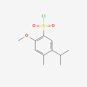 molecular formula C11H15ClO3S B572181 5-Isopropyl-2-methoxy-4-methylbenzenesulfonyl chloride CAS No. 1216272-28-4