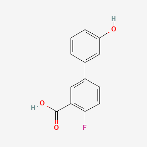 molecular formula C13H9FO3 B572192 2-Fluoro-5-(3-hydroxyphenyl)benzoic acid CAS No. 1261938-23-1