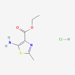 molecular formula C7H11ClN2O2S B572196 Ethyl 5-amino-2-methylthiazole-4-carboxylate hydrochloride CAS No. 1337879-77-2