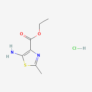 molecular formula C7H11ClN2O2S B572196 Ethyl 5-amino-2-methyl-1,3-thiazole-4-carboxylate;hydrochloride CAS No. 1337879-77-2