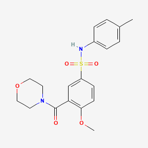 molecular formula C19H22N2O5S B5721989 4-methoxy-N-(4-methylphenyl)-3-(4-morpholinylcarbonyl)benzenesulfonamide 
