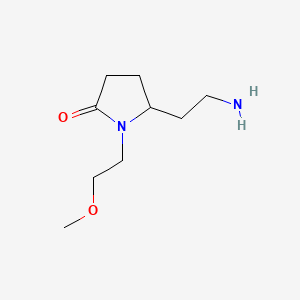 molecular formula C9H18N2O2 B572199 5-(2-Aminoethyl)-1-(2-methoxyethyl)pyrrolidin-2-one CAS No. 1263095-67-5