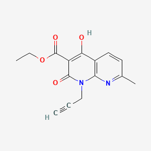 molecular formula C15H14N2O4 B572201 Ethyl 4-hydroxy-7-methyl-2-oxo-1-(prop-2-yn-1-yl)-1,2-dihydro-1,8-naphthyridine-3-carboxylate CAS No. 1253791-04-6