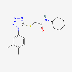 molecular formula C17H23N5OS B5722017 N-cyclohexyl-2-{[1-(3,4-dimethylphenyl)-1H-tetrazol-5-yl]sulfanyl}acetamide 