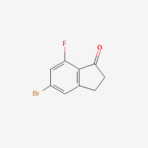 molecular formula C9H6BrFO B572206 5-Bromo-7-fluoro-2,3-dihydro-1H-inden-1-one CAS No. 1242157-14-7