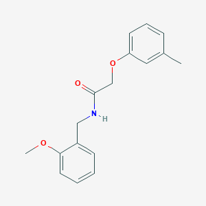 molecular formula C17H19NO3 B5722176 N-[(2-methoxyphenyl)methyl]-2-(3-methylphenoxy)acetamide 