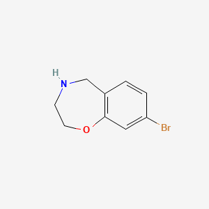 molecular formula C9H10BrNO B572224 8-Bromo-2,3,4,5-tetrahydrobenzo[f][1,4]oxazepine CAS No. 1215074-47-7