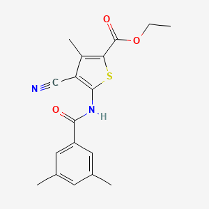 molecular formula C18H18N2O3S B5722250 ethyl 4-cyano-5-(3,5-dimethylbenzamido)-3-methylthiophene-2-carboxylate 